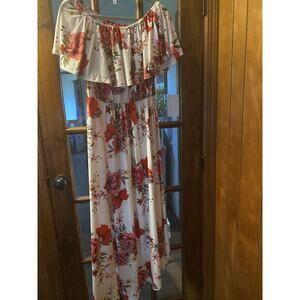 Plus Size Women's Off Shoulder Maxi Dress Summer Casual Floral Holiday Sundress